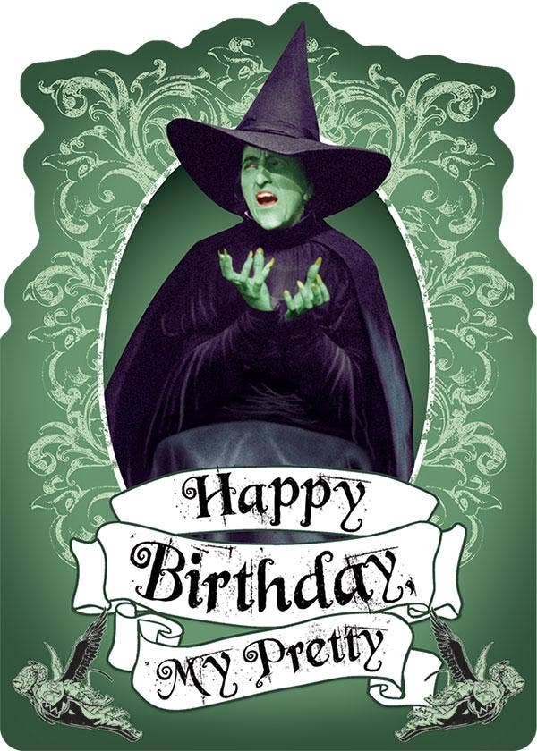 Wizard of Oz -Wicked Witch Glitter Card