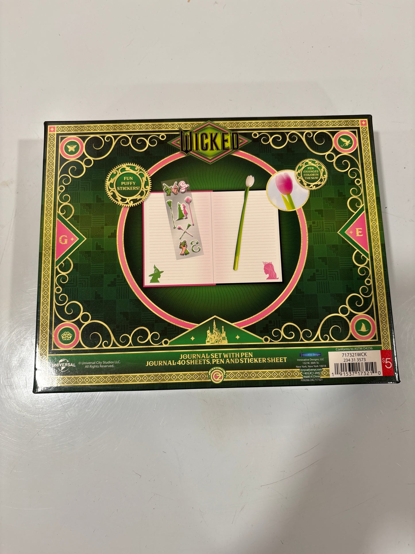 Wicked Unlikely Friendship Journal Set with Pen and Stickers