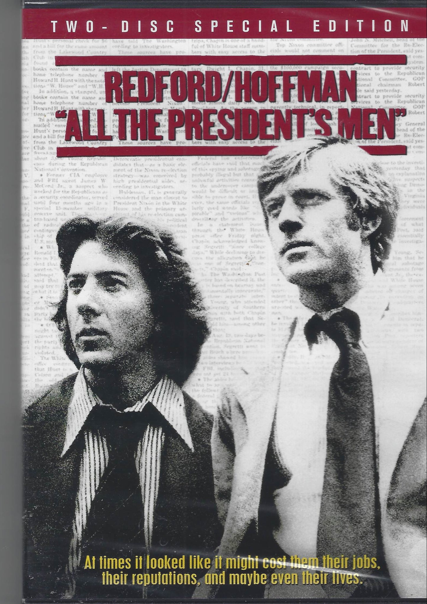 Two-disc special edition VHS tape of 'All the President's Men' with images of two men on the cover.