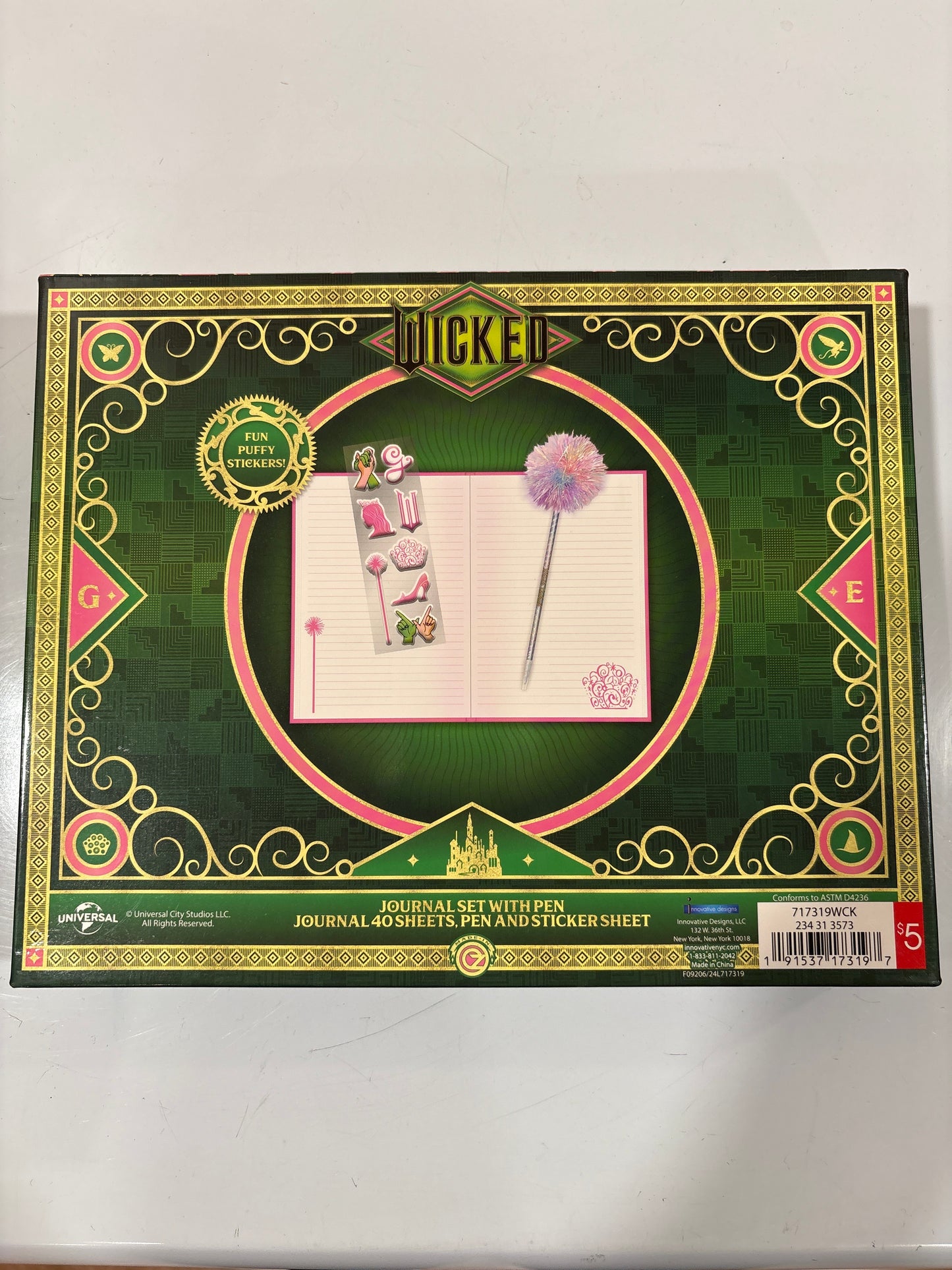Wicked Glinda Journal Set with Pen and Stickers