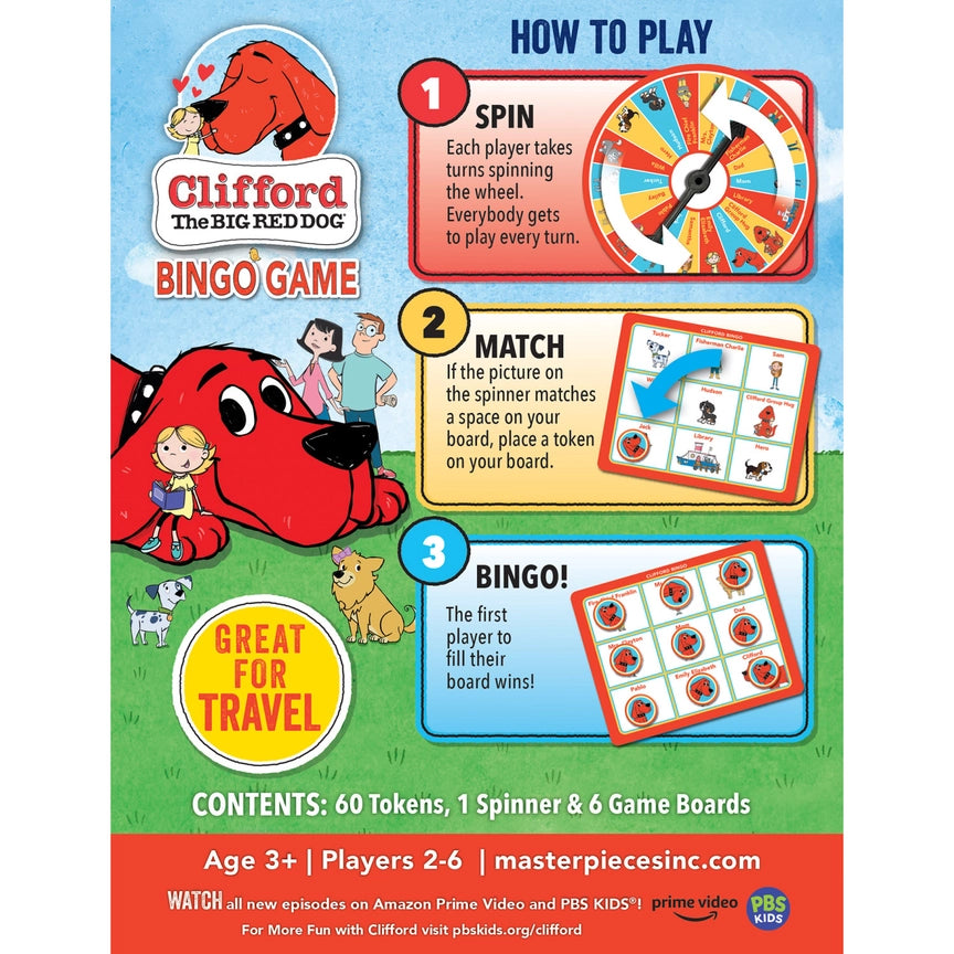 Clifford the Big Red Dog Bingo Game