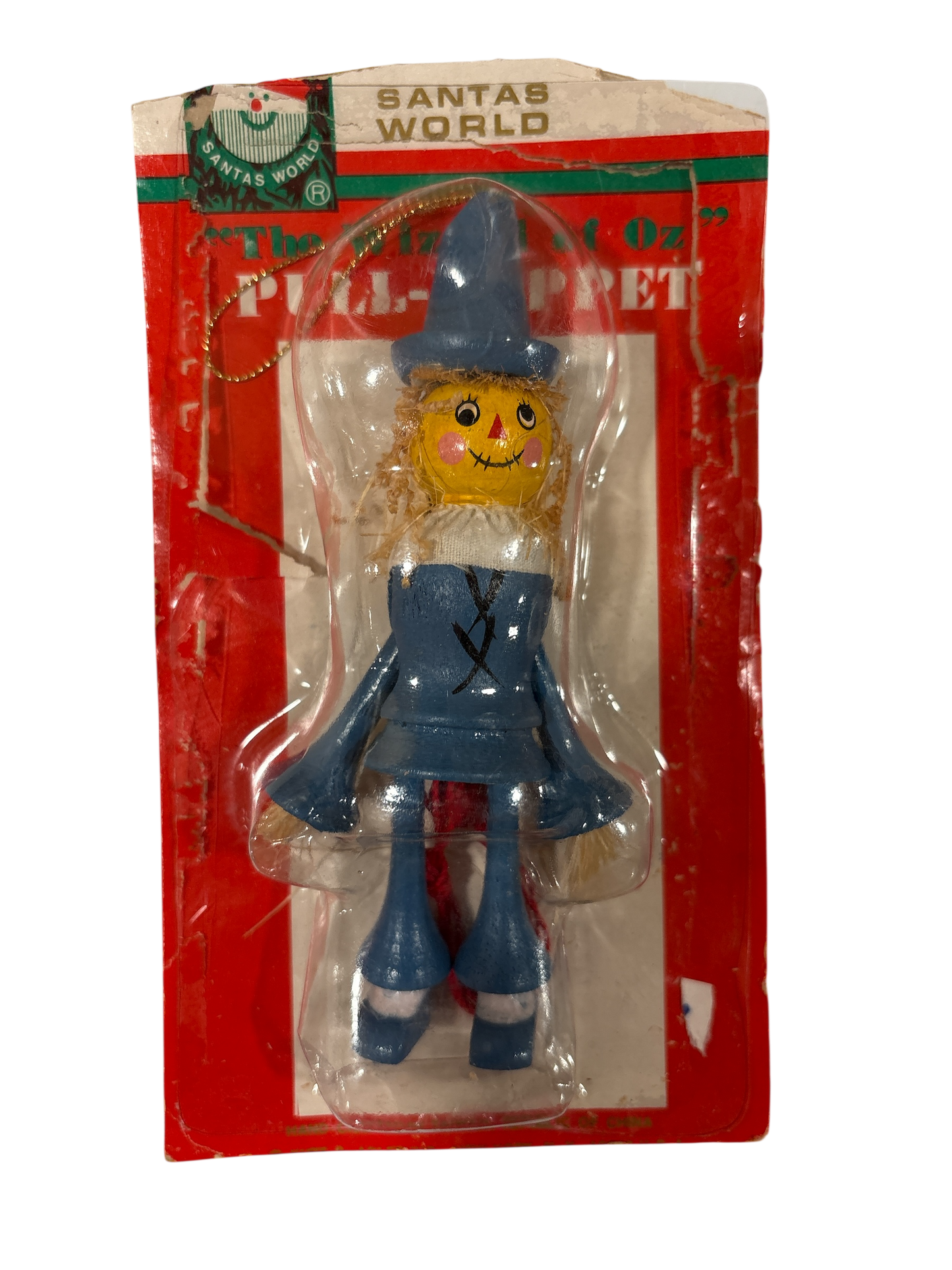 Wizard of Oz - Scarecrow Wooden Pull-Puppet Ornament