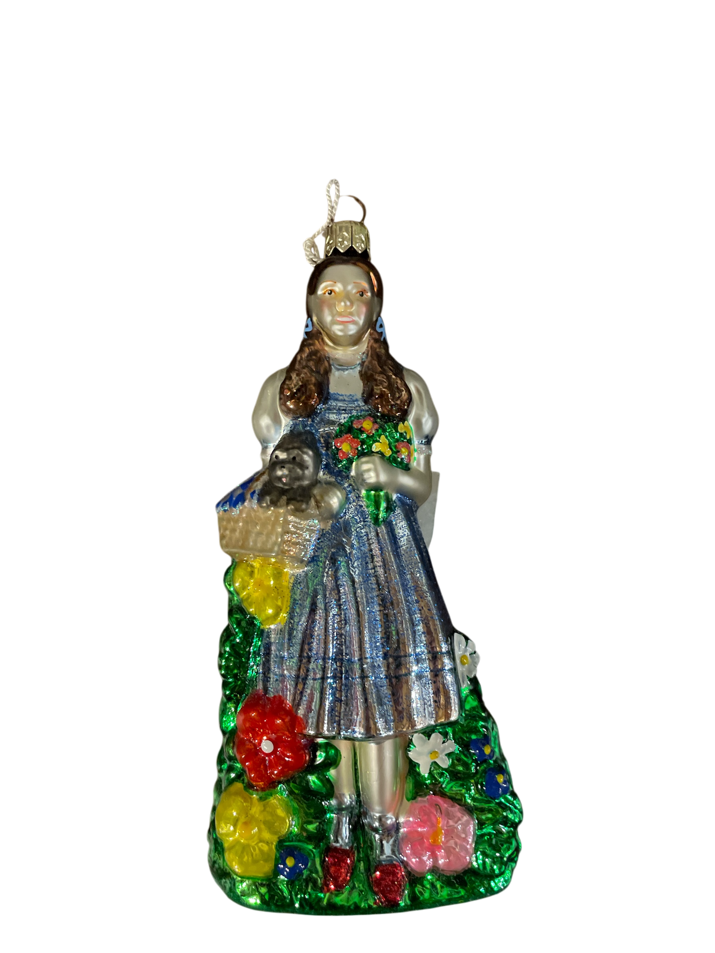 Wizard of Oz Dorothy and Toto Glass Ornament Polonaise