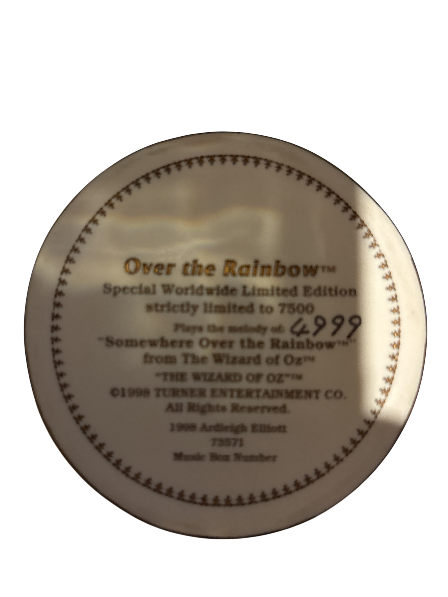 Wizard of Oz - State Fair Balloon Over the Rainbow 1998 Music Box