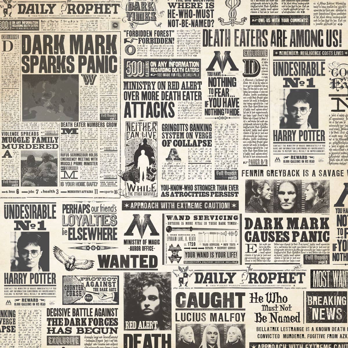 Harry Potter Newspaper 12 x 12 Scrapbook Paper