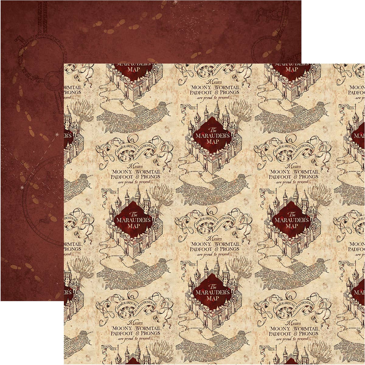 Harry Potter Marauder's Map 12 x 12 Scrapbook Paper
