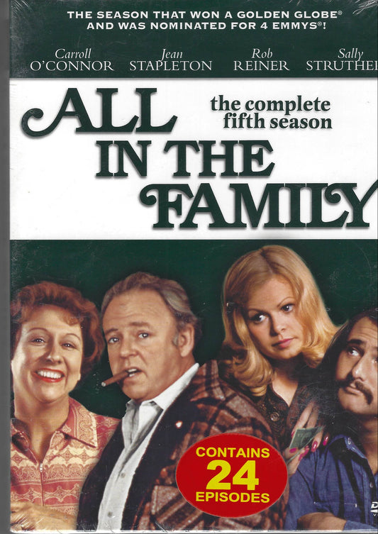 VHS cover of 'All in the Family' with four characters and text on a dark background