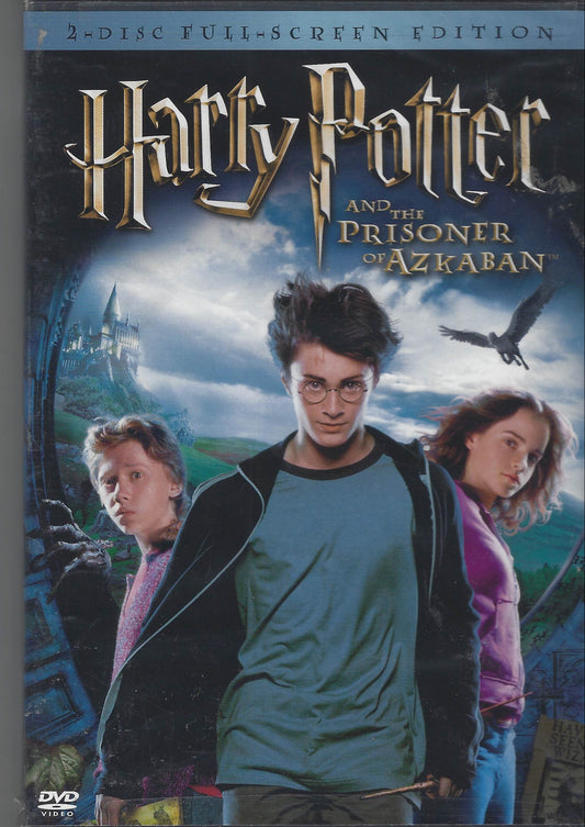 DVD cover of 'Harry Potter and the Prisoner of Azkaban' on a gray background