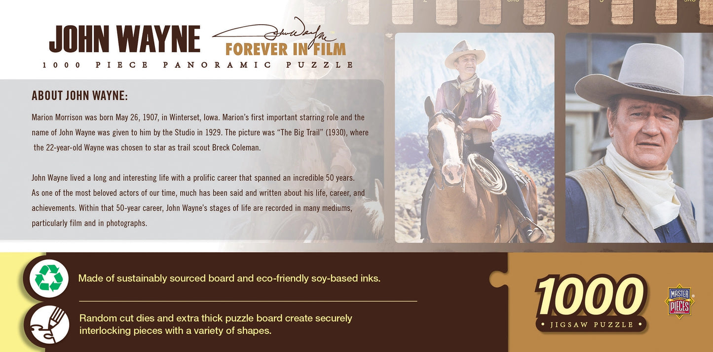 John Wayne Forever in Film 1000 piece Panoramic Puzzle