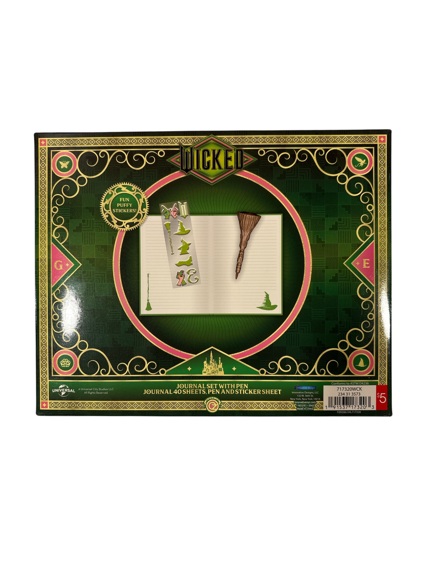 Wicked - Elphaba Journal Set with Pen and Stickers