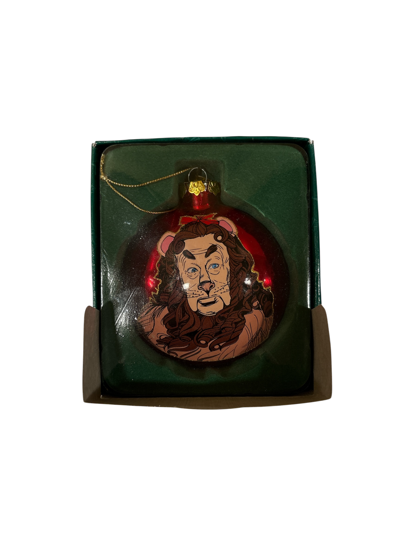Wizard of Oz - Cowardly Lion Red Glass Ornament