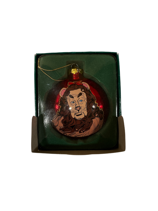 Wizard of Oz - Cowardly Lion Red Glass Ornament