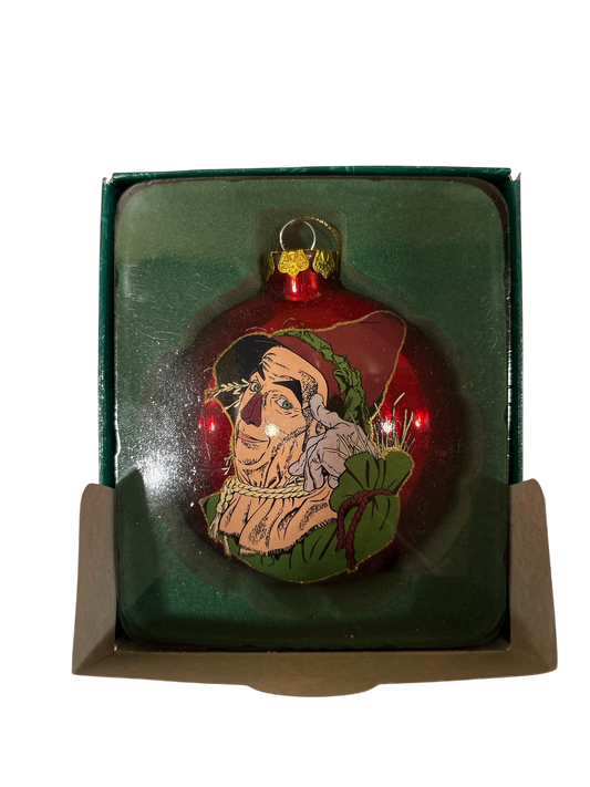 Wizard of Oz - Scarecrow Red Glass Ornament