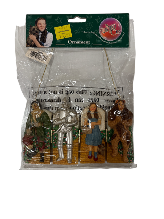 Wizard of Oz Friends on Yellow Brick Road Relief Resin Ornament