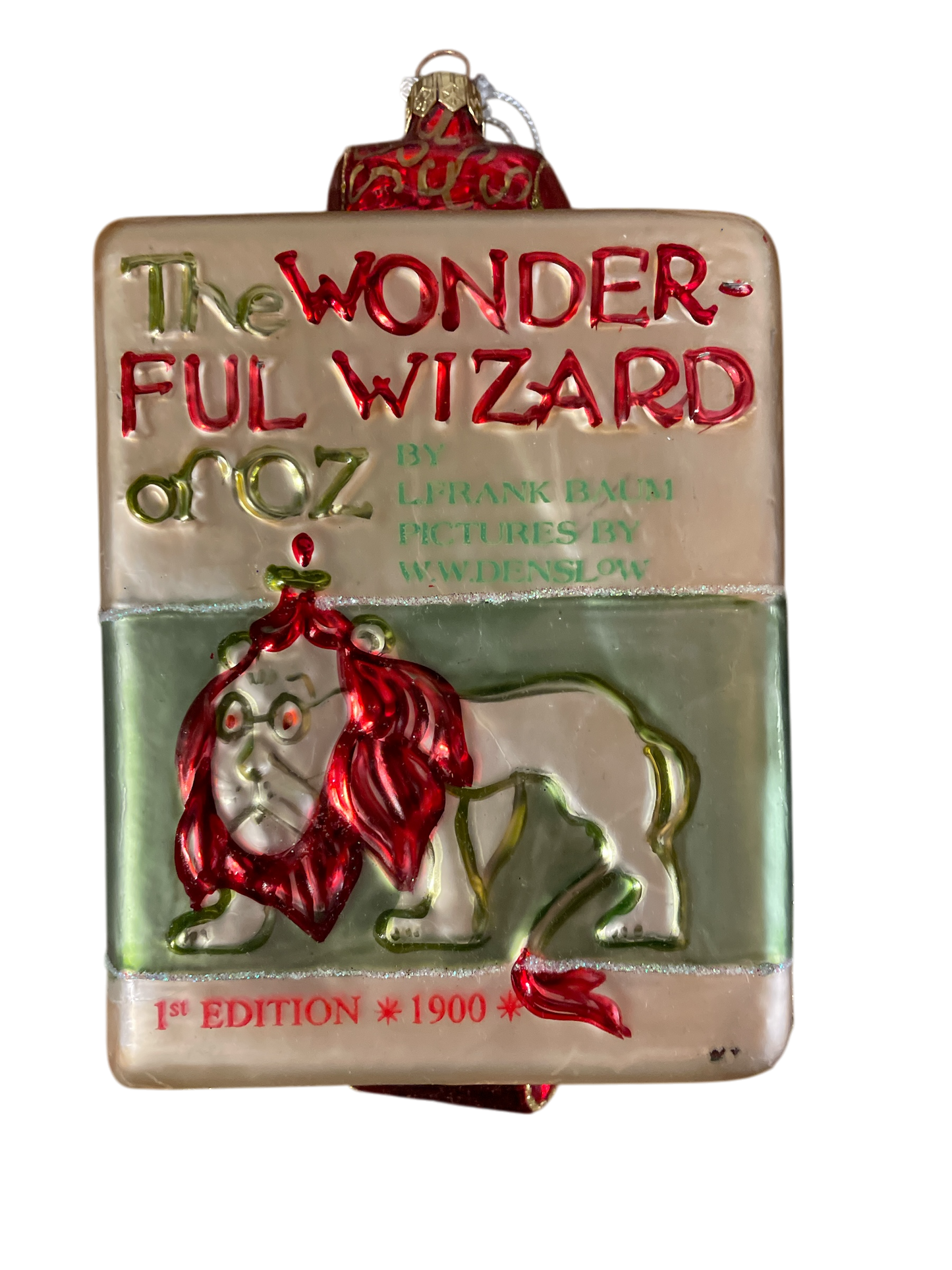 The Wonderful Wizard of Oz Book Glass Ornament Polonaise Made in Poland