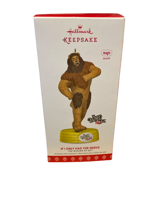 Wizard of Oz Cowardly Lion If I Only Had the Nerve Hallmark Sound Keepsake Ornament