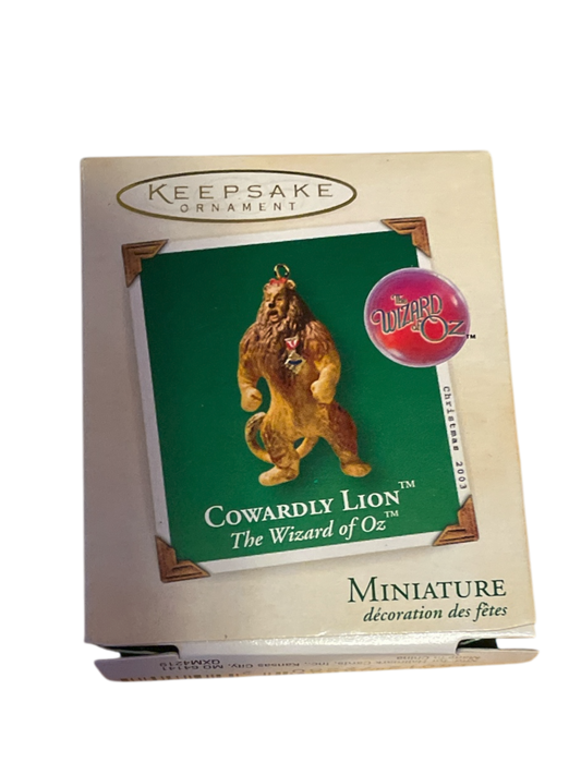 Wizard of Oz Cowardly Lion 2003 Mini Hallmark Ornament