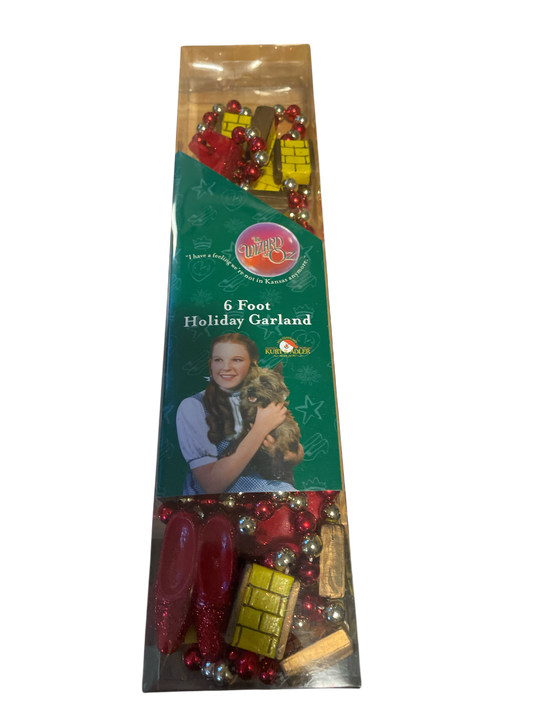 Wizard of Oz Ruby Slippers and Yellow Brick Road 6 Foot Holiday Garland