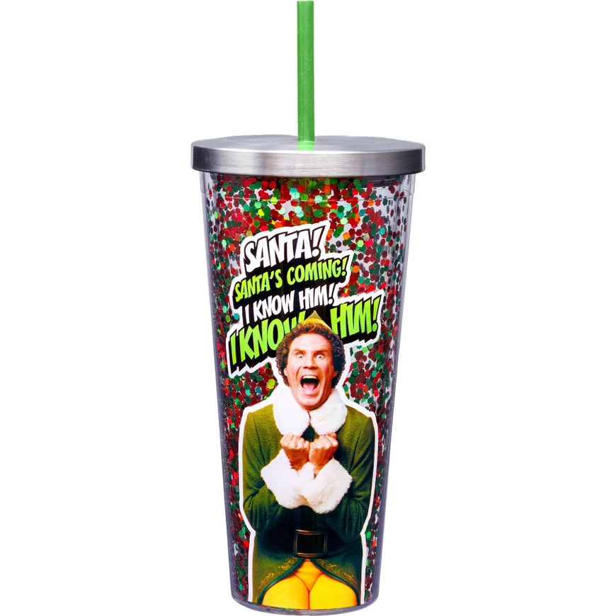 Elf Santa! Santa's Coming! I Know Him! Tumbler with Lid
