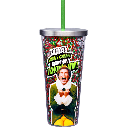 Elf Santa! Santa's Coming! I Know Him! Tumbler with Lid