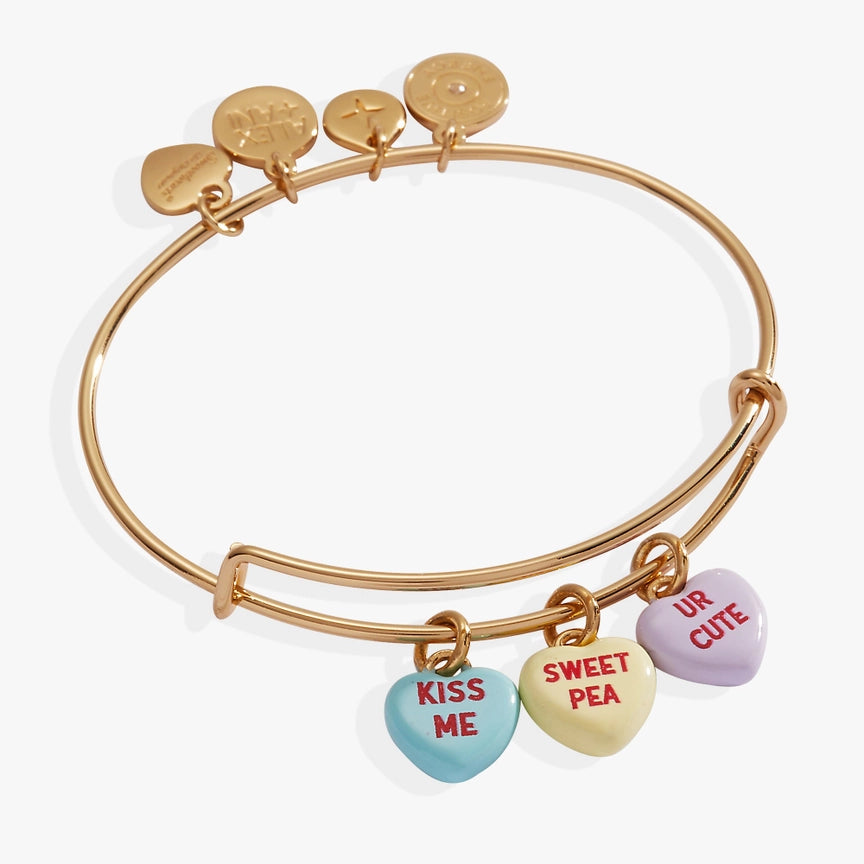 Sweethearts Multi-Heart Charm Bangle Bracelet