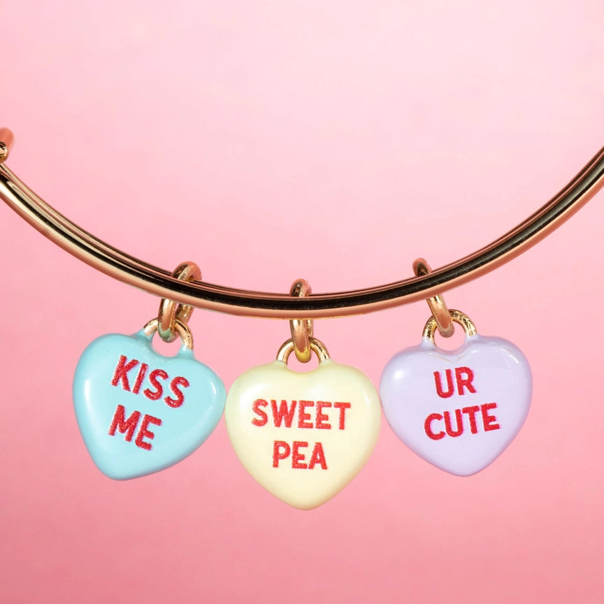 Sweethearts Multi-Heart Charm Bangle Bracelet