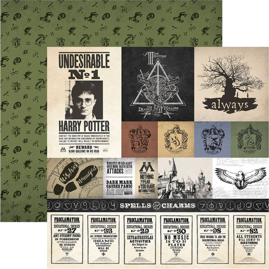 Harry Potter Parchment Tags 12 x 12 Scrapbook Paper